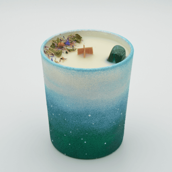 Krystalová svíčka s malachitem - Svíčky Dória