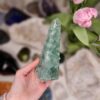 Krystaly a svíčky Dória - zelený fluorit obelisk
