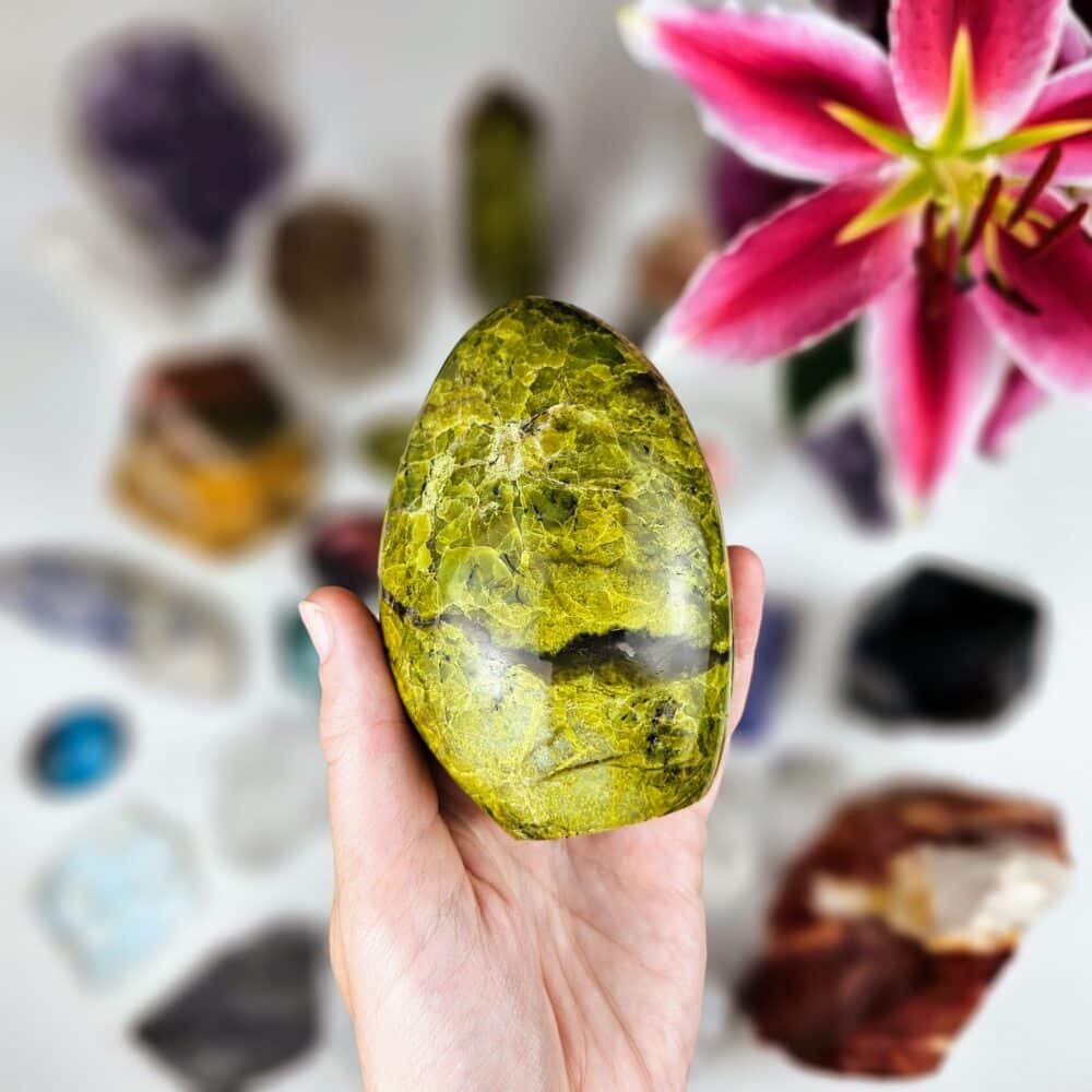 Zelený opál - Krystaly a svíčky Dória